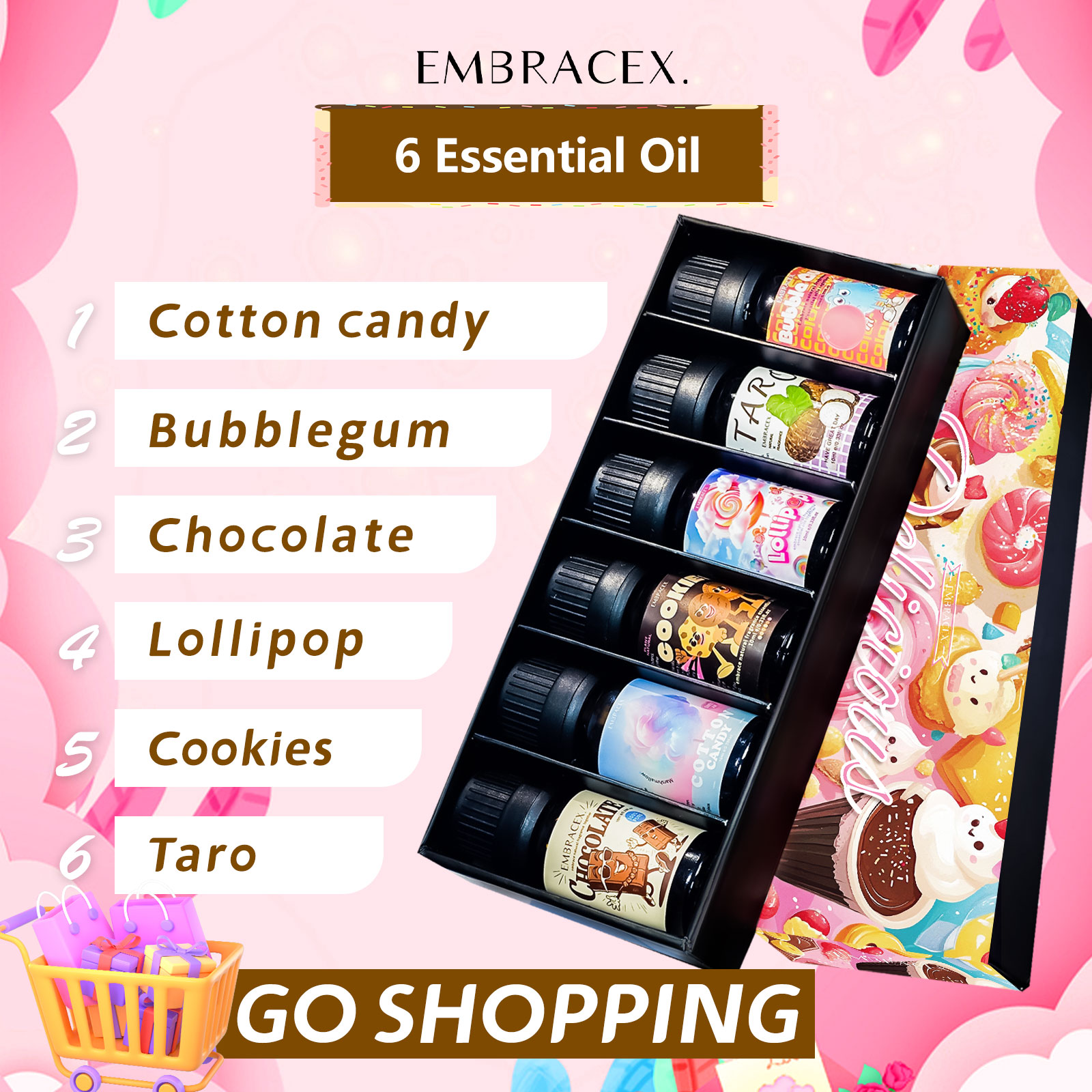 Home Fragrance Diffuser Oil - 6PC/1Set Kotak Hadiah Minyak Wangi Lezat