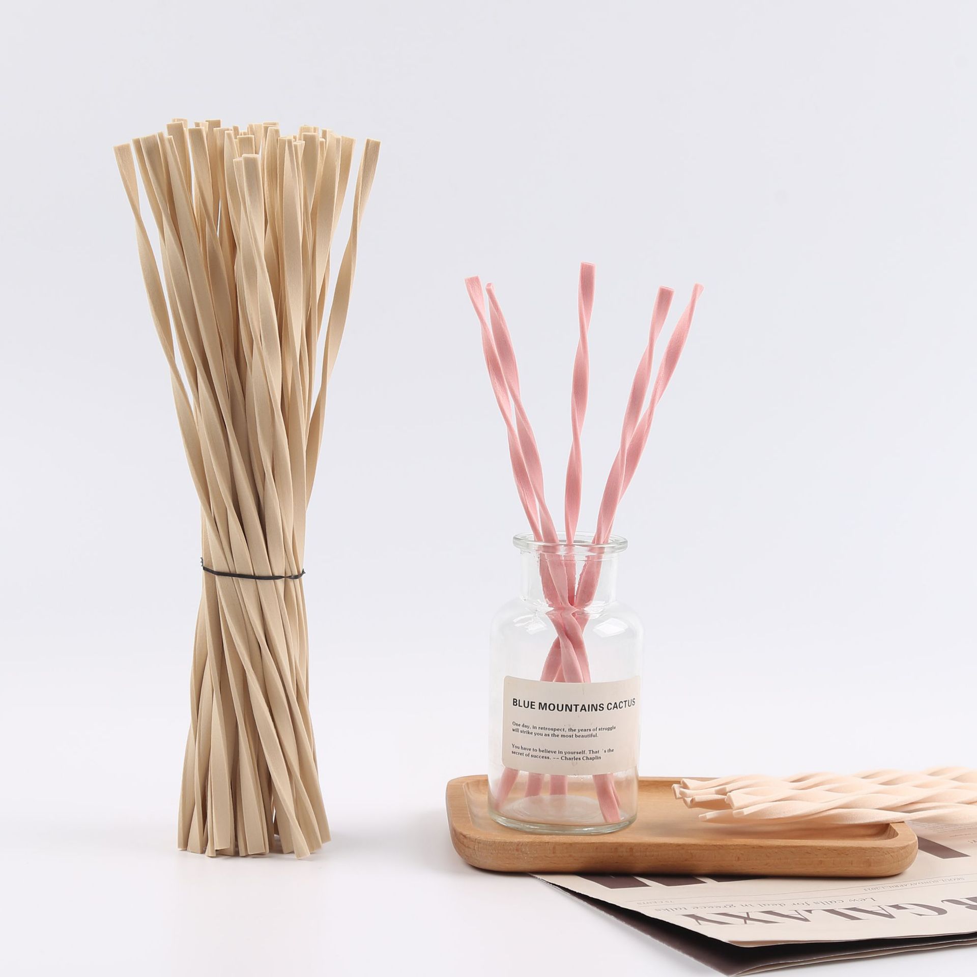 Home Fragrance Stick - 10 buah L30cm warna merah muda/kayu