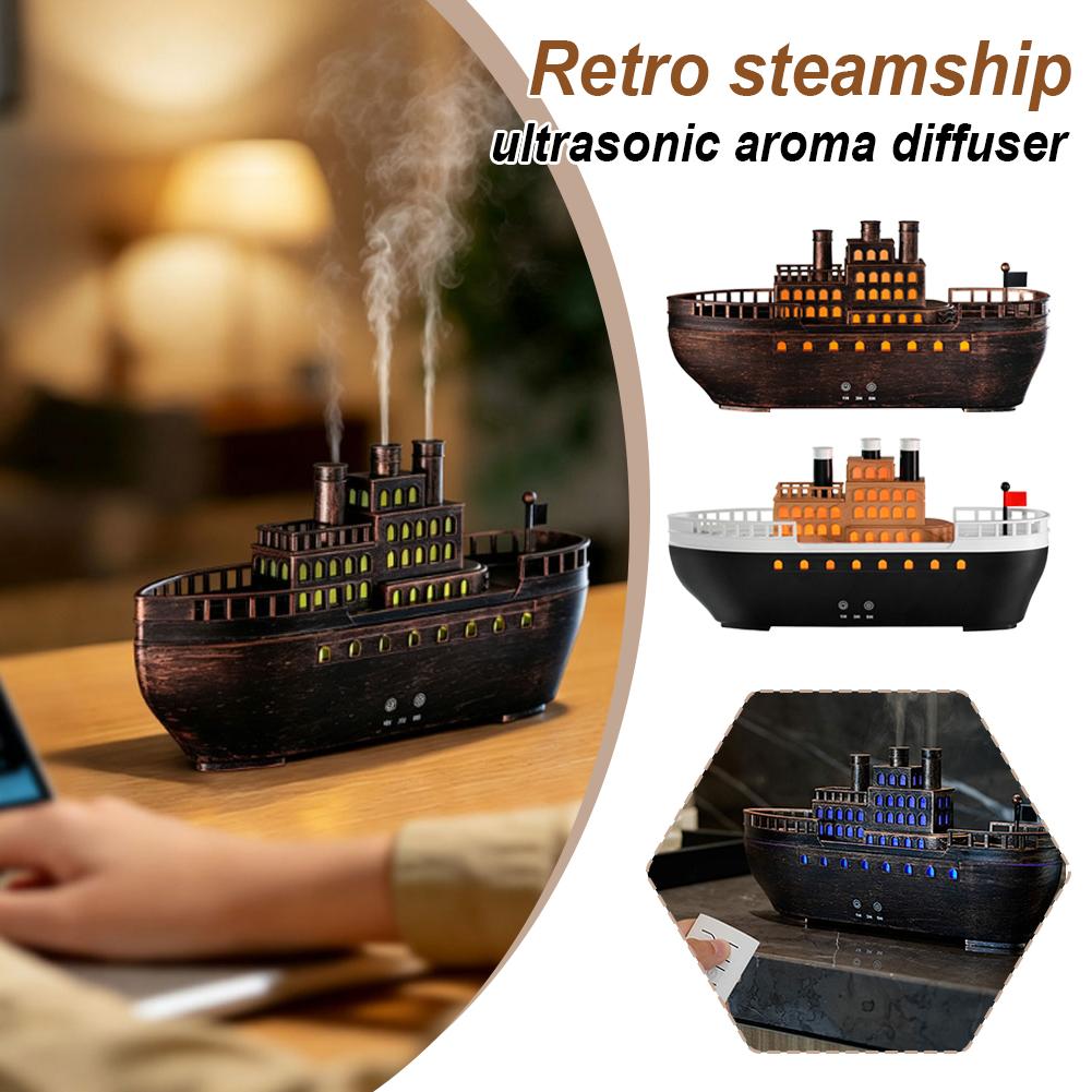 Home Fragrance Diffuser Oil - Diffuser Minyak Esensial Ultrasonik Retro Steamboat,